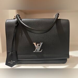 COPY - LOUIS VUITTON Calfskin Lockme II Chain Bag BB Black